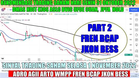 PART 2 Sinyal Selasa 1 November 2022 Rekomendasi Saham Scalping