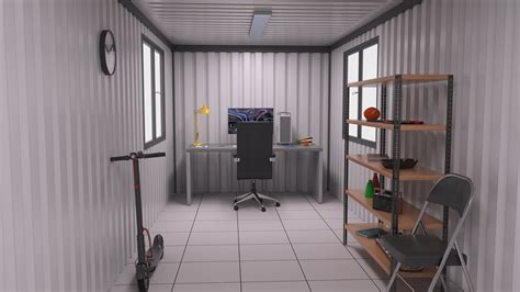 Office Container With Interior Model - TurboSquid 2019200