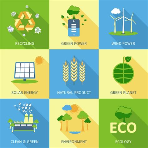 Conjunto De Concepto De Ecología Vector Gratis