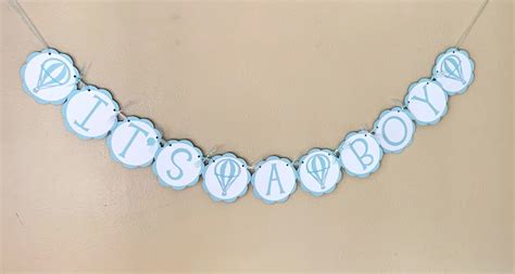 Hot Air Balloon Baby Shower Banner Up Up And Away Birthday Etsy