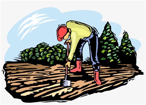 Farmer Works Soil With Shovel Farmer Warkink Png Free Transparent