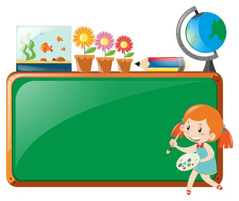 Board Design With Girl And Paintbrush 368934 Vector Art At Vecteezy