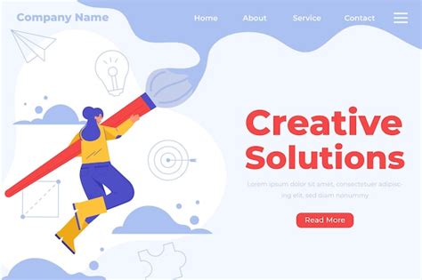 Free Vector Flat Creative Solutions Landing Page