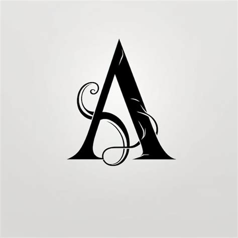 Premium Photo | A black and silver letter a and a symbol that says a.