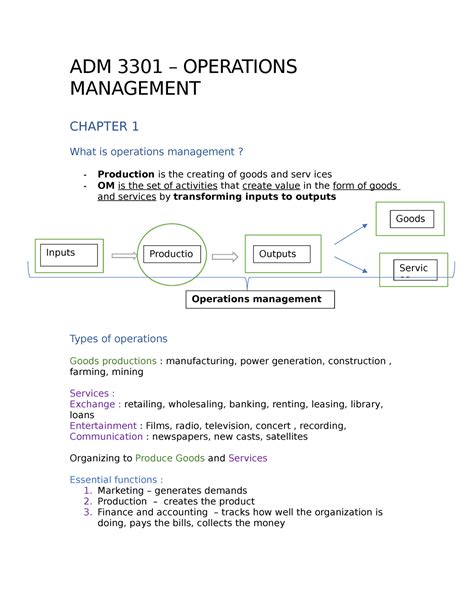 Adm Adm Operations Management Chapter What Is