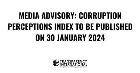 Media Advisory Corruption Perceptions Index To Be