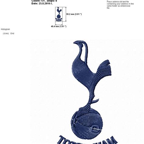 Tottenham Hotspur Fc Logo Machine Embroidery Design For Instant Download