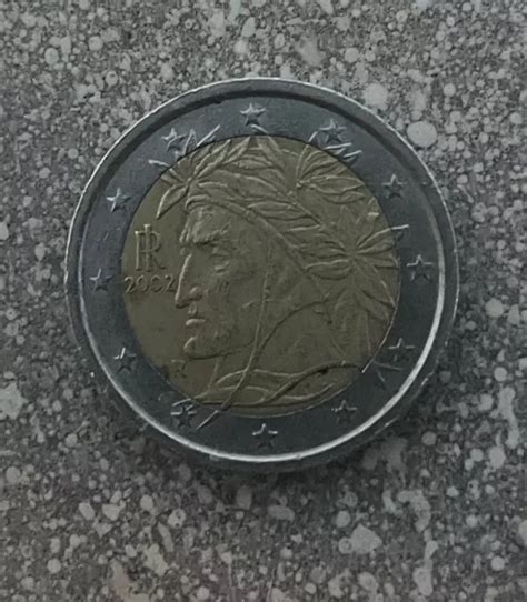 RARE PIÈCE DE 2 EURO 2002 DANTE ALIGHIERI ROME ITALIE EUR 1 600 00