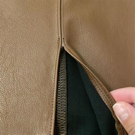 Naked Wardrobe Brown Faux Leather Front Split Midi Depop