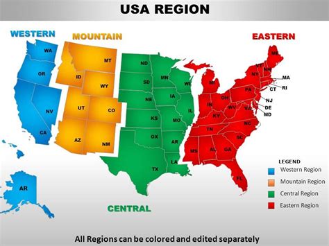 USA Eastern Region Country Powerpoint Maps | PowerPoint Shapes ...