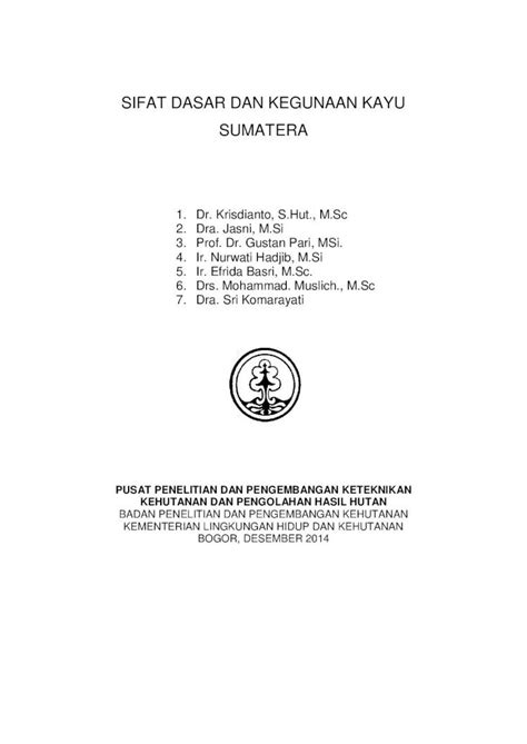 PDF SIFAT DASAR DAN KEGUNAAN KAYU SUMATERA Database Forda Mof Org