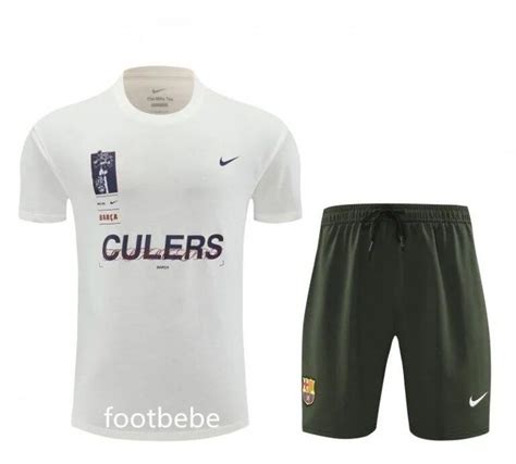 Ensemble Maillot Barcelone Coton Blanc Footbebe