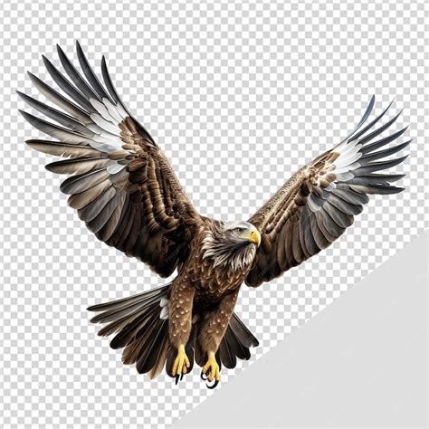 Latający Orzeł Izolowany Na Przezroczystej Tle Png | plik PSD Premium
