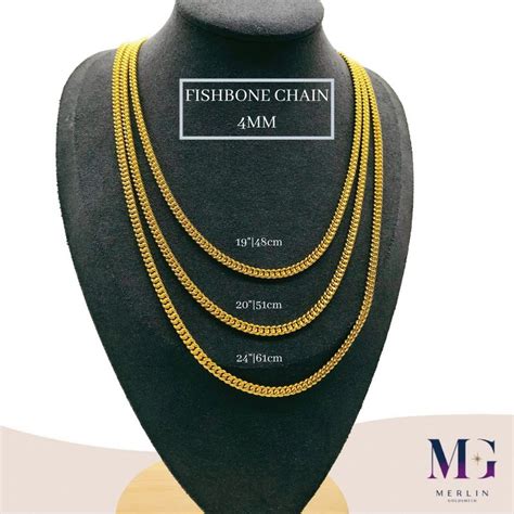 916 Gold 4mm Fishbone Chain Merlin Goldsmith