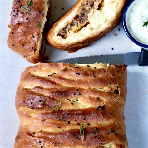 Stuffed Braided Bread With Meat Filling Rookie With A Cookie