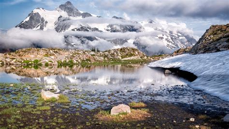 Wallpaper Landscape Mountains Sea Lake Nature Reflection Clouds