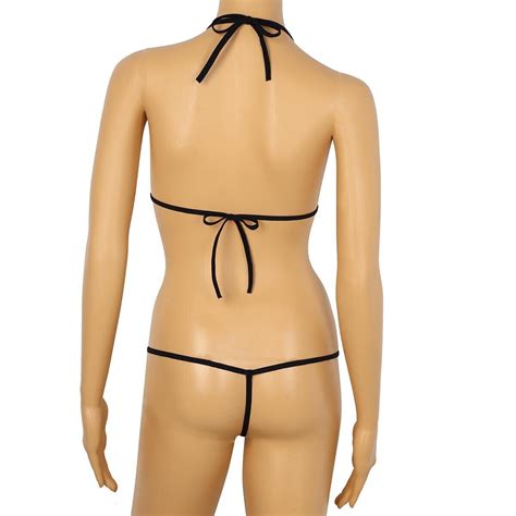 Sexy Mujeres Mini Micro Bikini Set Sujetador Cuerda G Tanga Traje De