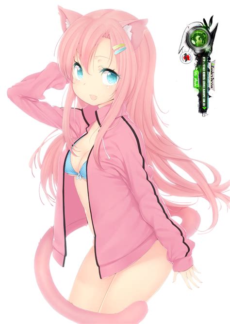 Neko Pink Girl Kawaiiii Bikini Moe Render Ors Anime Renders Hot Sex