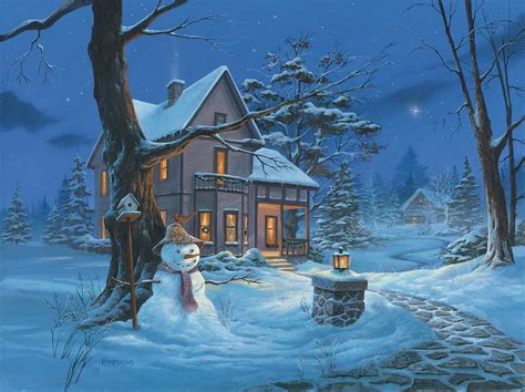 Once Upon A Winter S Night Painting By Michael Humphries