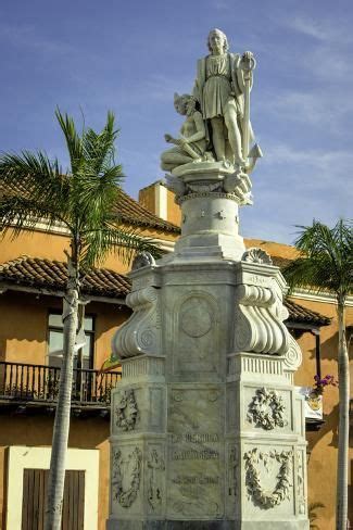 Statue Of Christopher Columbus Old City Cartagena Colombia