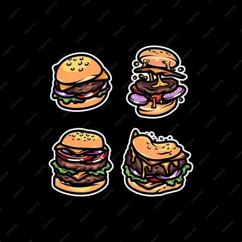 Ilustração De Hambúrguer De Comida Para Negócios De Alimentos E Equipe De Jogos Isolada Em Fundo