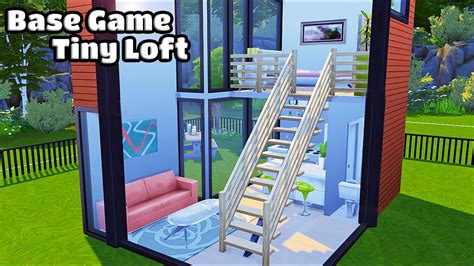 Modern Loft Tiny House Base Game Only - The Sims 4 Speed Build - YouTube