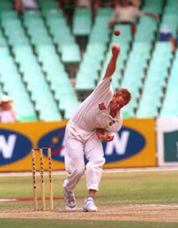 Shaun Pollock The South African Skipper Bowling At The Sri Lankans