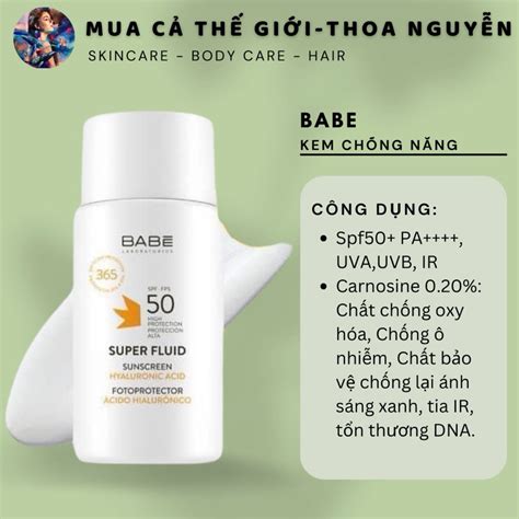 Kem chống nắng Babe Super Fluid Sunscreen SPF50 Shopee Việt Nam