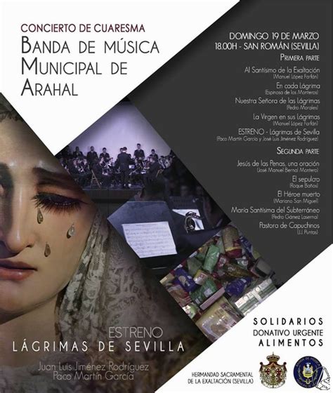 Hoy Concierto De Cuaresma De La Banda Municipal De M Sica De Arahal En