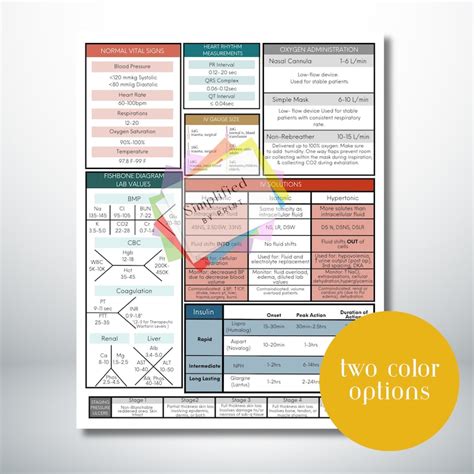 Nursing Guide Cheat Sheet Great For New Rns And Nursing Students Etsy