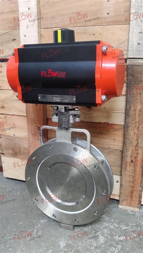 Stainless Steel Pneumatic Operated Spherical Disc Butterfly Valves At