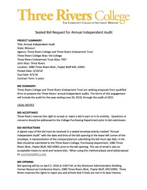 Fillable Online Sealed Bid Request For Annual Independent Audit Fax