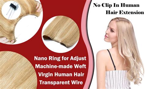 S Noilite Medium Brown Invisible Wire Real Human Hair Extensions Halo