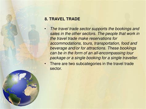 Ppt The 8 Sectors In Tourism Powerpoint Presentation Free Download