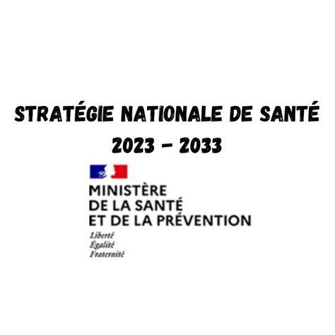 Stratégie Nationale De Santé 2023 2033