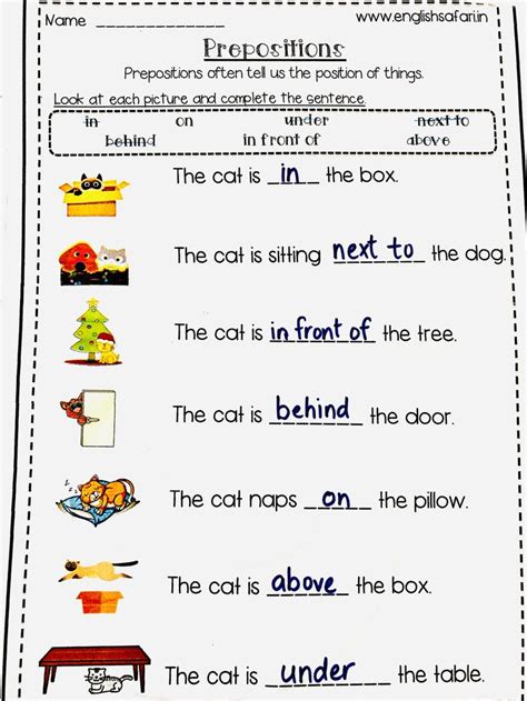 Identifying Prepositional Phrases Worksheets