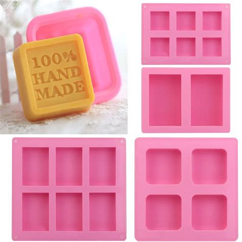 6 Cavity Rectangle Silicone Soap Mold Bar Bake Mold Silicone Mould Tray