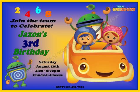 Team Umizoomi Birthday Invitation Etsy