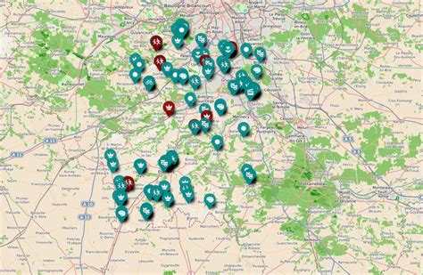 La carte des Journées européennes du patrimoine 2022 en Essonne M Essonne