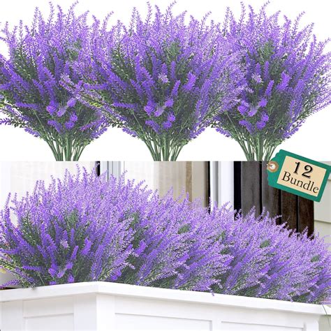 Bundles Artificial Lavender Flowers Outdoor Uv Resistant Fake