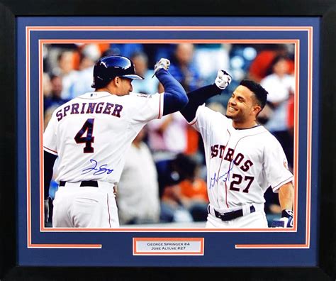 Jose Altuve And George Springer Autographed Houston Astros 16x20 Framed