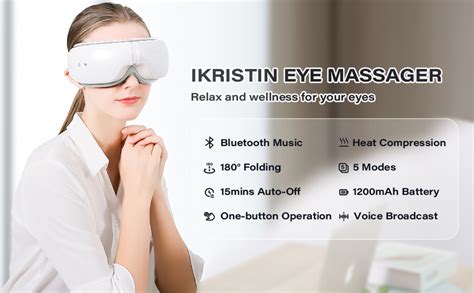 Ikristin Eye Massager Eye Massager With Heat And Bluetooth Music Wireless Rechargeable Eye