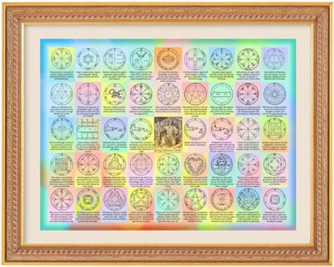 The 44 Seals Of Solomon 12x16 Kabbalah Poster Etsy