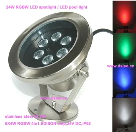 Stainless Steel IP68 Outdoor 24W RGBW Led Spotlight LED Projector