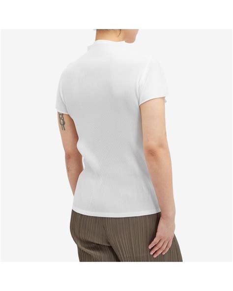 Pleats Please Issey Miyake Mist Basics Top In White Lyst