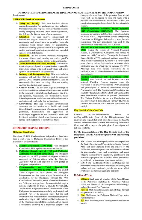 Solution Nstp 1 Lesson 1 3 Studypool