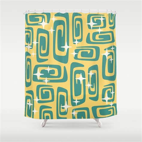 Buy Mid Century Modern Cosmic Galaxies 435 Yellow And Green Shower