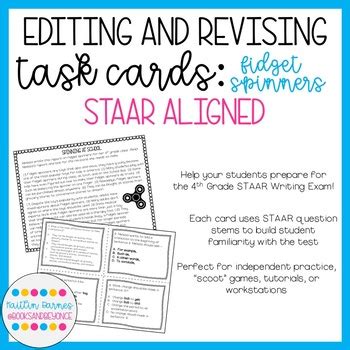 Editing And Revising Task Cards Fidget Spinners Staar Aligned