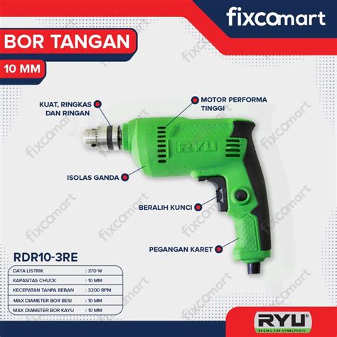 Jual RYU Mesin Bor Ryu Rdr 10 3 Re 10 Mm Mesin Bor 370 W Shopee