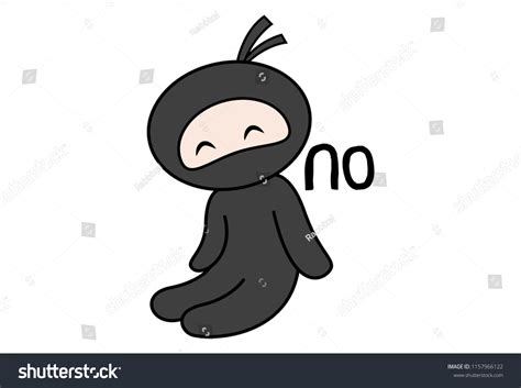 Vector Cartoon Illustration Sad Ninja Saying Stock Vector Royalty Free